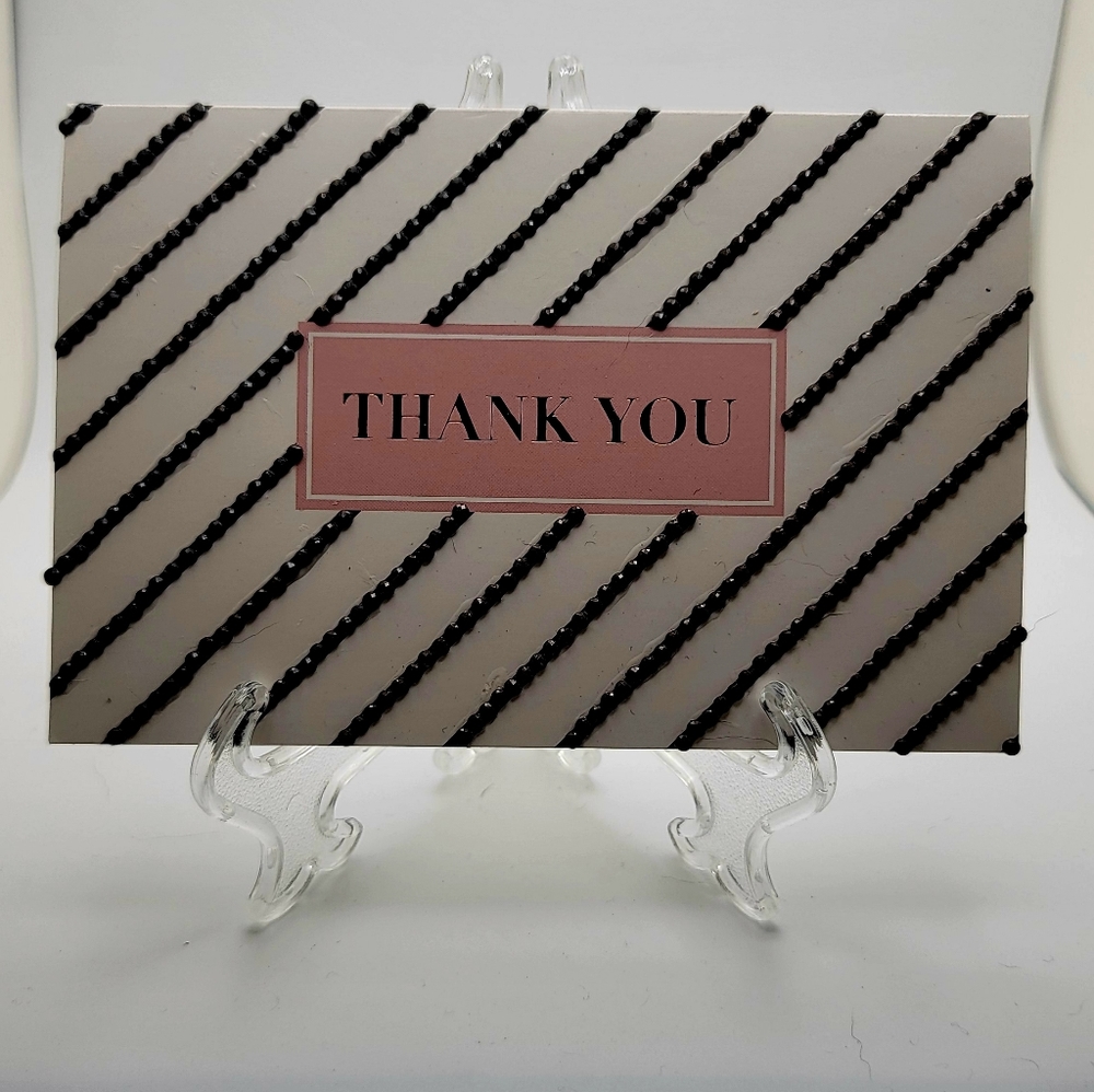 Thank You Beaded Card Small - Picture 2 of 3
